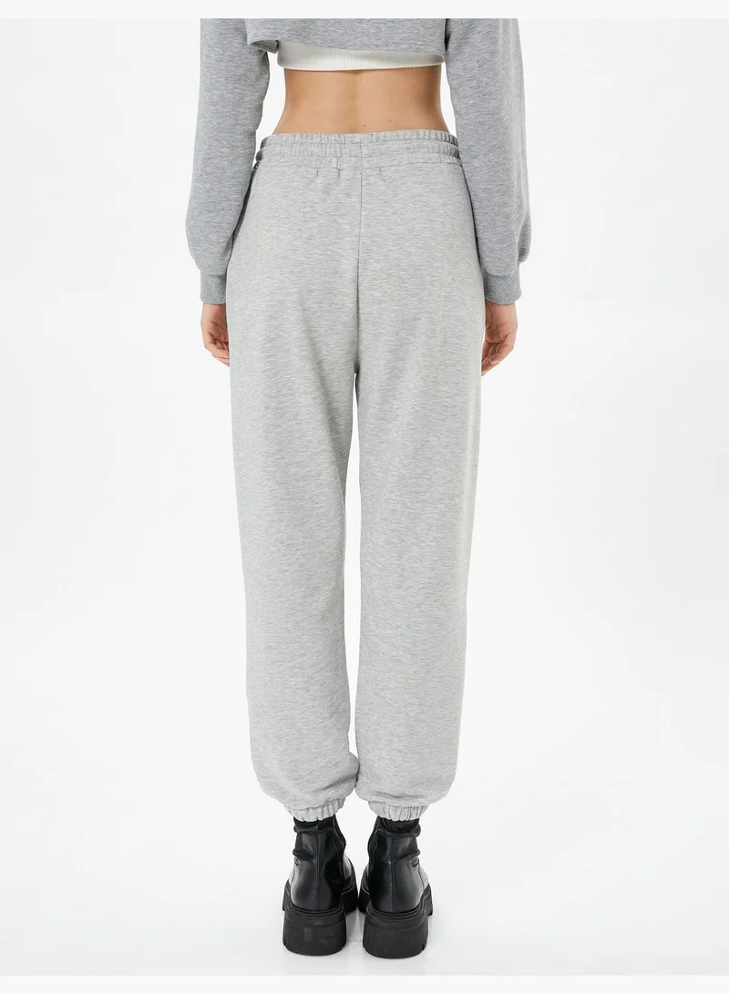 KOTON Cotton Drawstring Jogger Sweatpants