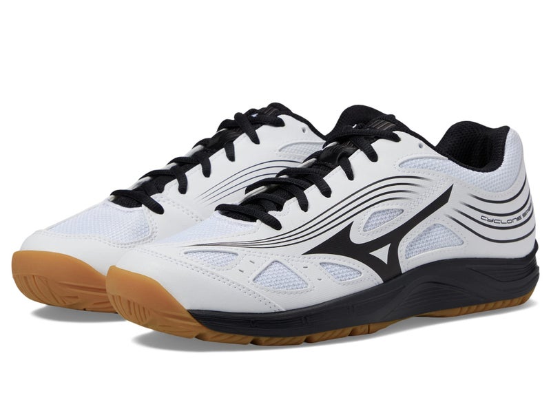 Mizuno حذاء الكرة الطائرة للسيدات من ميزونو سيكلون سبيد 3، أبيض/أسود، 8 أمريكي - Image 2
