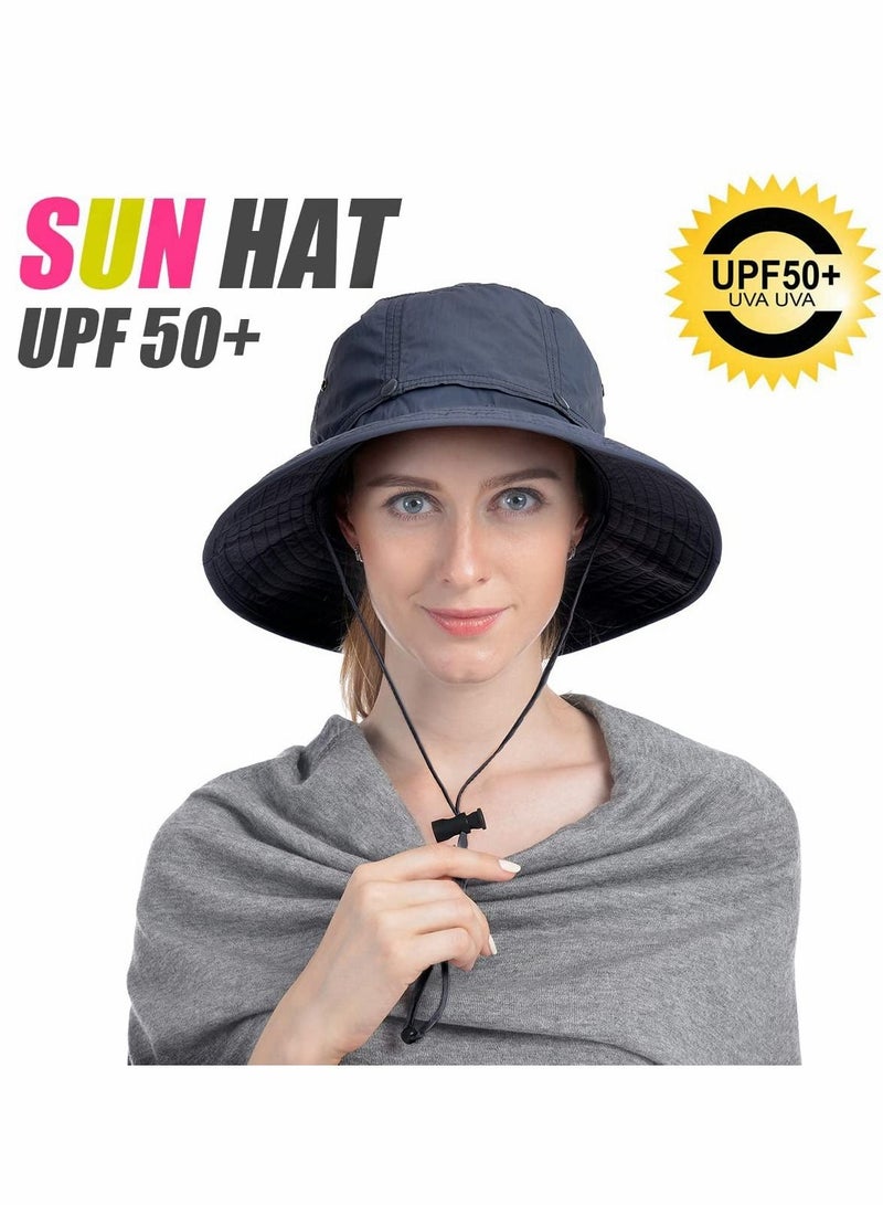 Head Net Hat, 50+ UPF Protection Safari Hat with Removable Mesh Hidden Netting