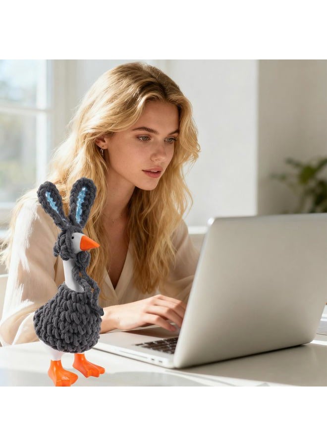 linastu 7inch Rabbit Desk Goose Outfits, Mini Desktop Goose Clothes Desk Goose Accessories Set for Magnetic Goose Statue (Rabbit) - Image 4