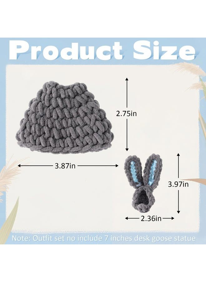 linastu 7inch Rabbit Desk Goose Outfits, Mini Desktop Goose Clothes Desk Goose Accessories Set for Magnetic Goose Statue (Rabbit) - Image 3