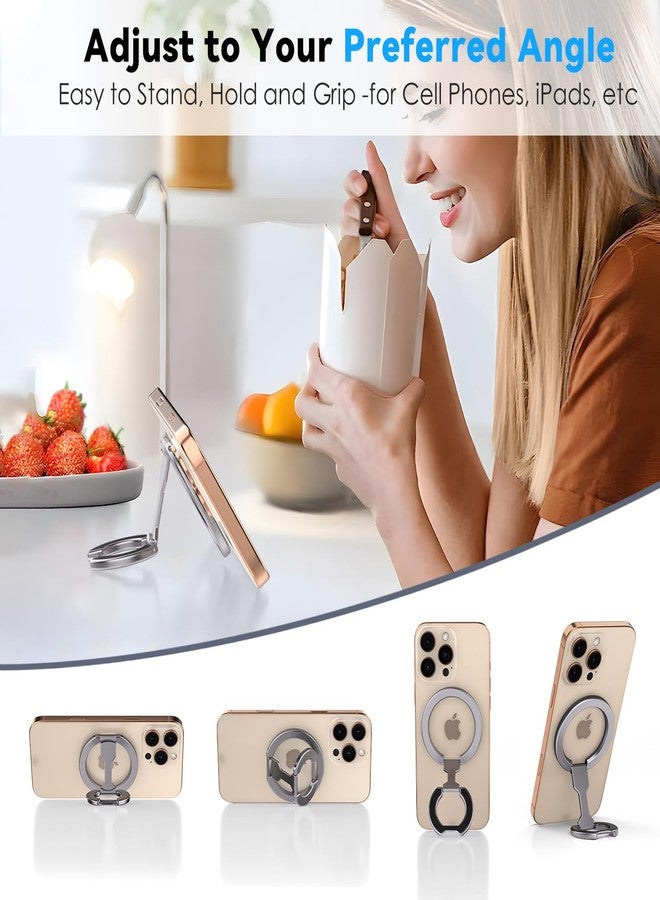 CloudValley for Magsafe Phone Grip Holder - Adjustable Dual-Sided Magnetic Finger Ring Stand 4-in-1, Compatible with iPhone 17/16-12 & MagSafe Car Mounts - Image 3