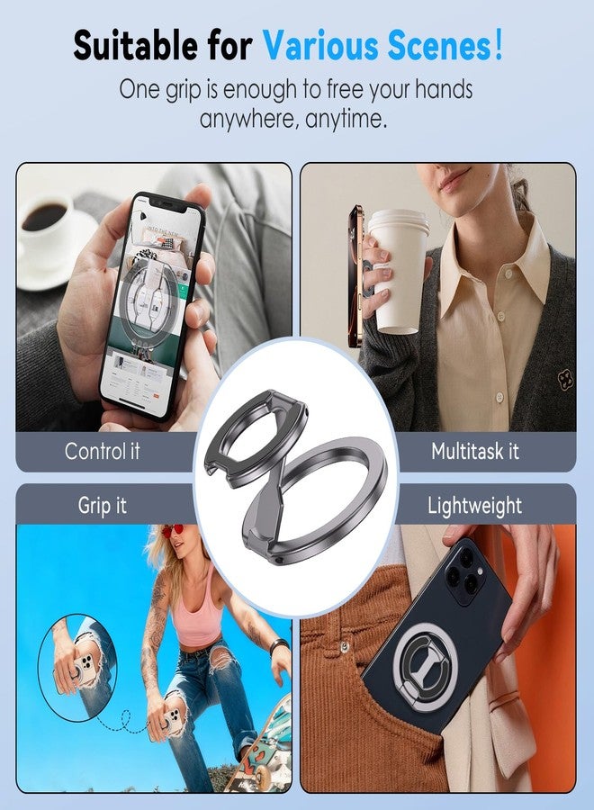 CloudValley for Magsafe Phone Grip Holder - Adjustable Dual-Sided Magnetic Finger Ring Stand 4-in-1, Compatible with iPhone 17/16-12 & MagSafe Car Mounts - Image 4