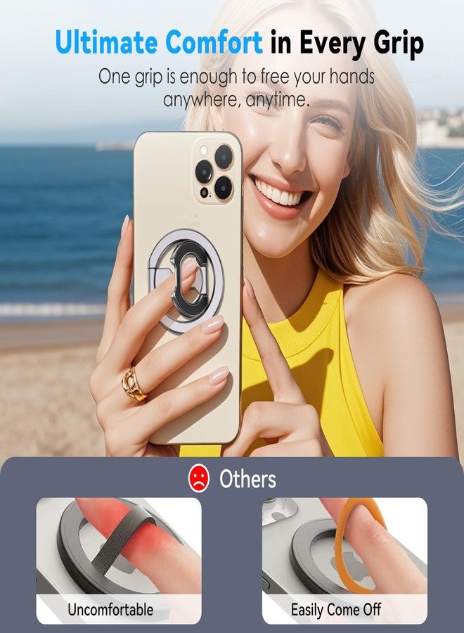 CloudValley for Magsafe Phone Grip Holder - Adjustable Dual-Sided Magnetic Finger Ring Stand 4-in-1, Compatible with iPhone 17/16-12 & MagSafe Car Mounts - Image 2