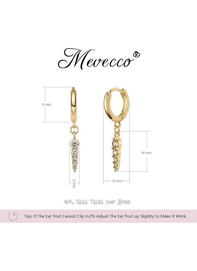 Mevecco - Women Gold Huggie Hoop Earrings Dangle Drop 14K Gold Filled Small Boho Beach Simple Delicate Handmade Hypoallergenic Jewelry Gift - Image 1
