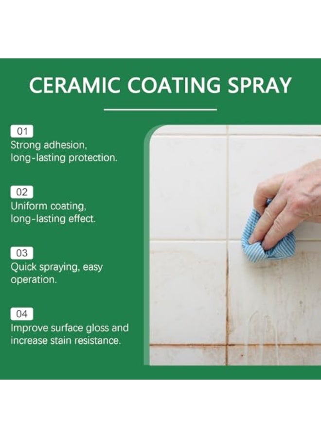 Jakehoe 120ml Ceramic Coating Spray For Tiles Streak Cleaner Polish & Shine Restorer For Indoor Floors Walls Removes Stubborn Dirt & Stains Between Tiled Walls & Floors - Image 4