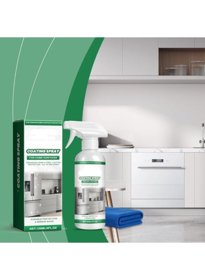 Jakehoe 120ml Ceramic Coating Spray For Tiles Streak Cleaner Polish & Shine Restorer For Indoor Floors Walls Removes Stubborn Dirt & Stains Between Tiled Walls & Floors - Image 3