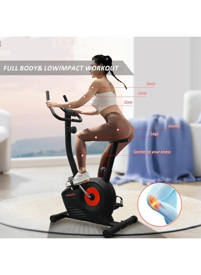 Cool Baby Style Upright exercise bike for home office fitness Exercise bike with 8 levels of adjustable magnetic resistance Adjustable seat LCD display - Image 5
