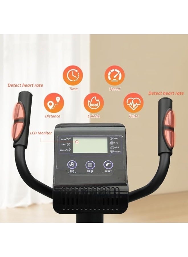 Cool Baby Style Upright exercise bike for home office fitness Exercise bike with 8 levels of adjustable magnetic resistance Adjustable seat LCD display - Image 4