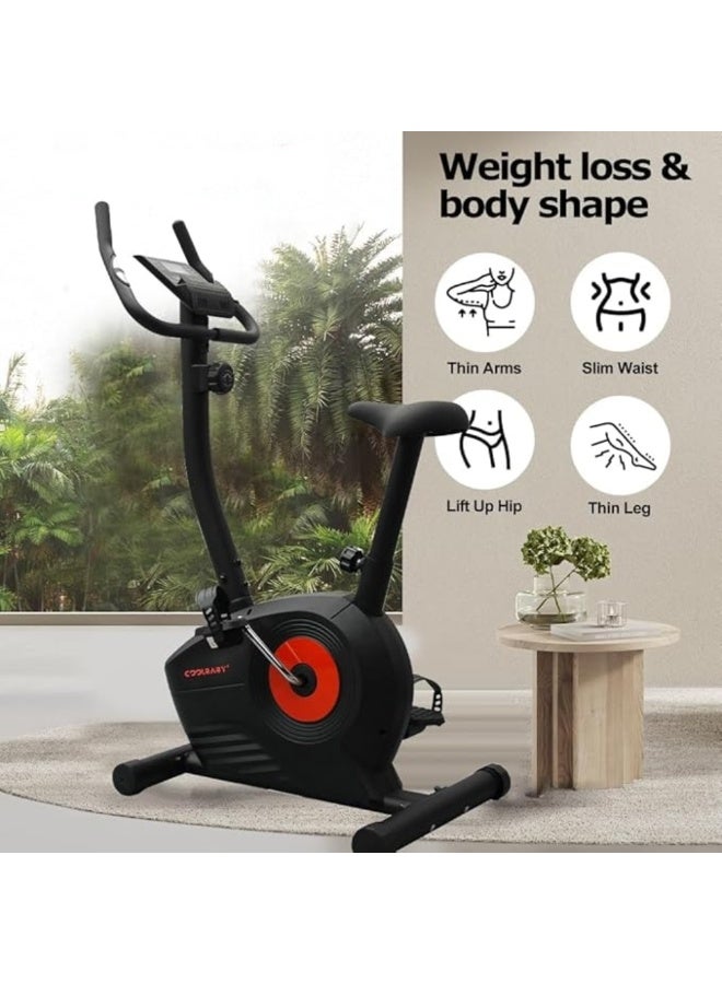 Cool Baby Style Upright exercise bike for home office fitness Exercise bike with 8 levels of adjustable magnetic resistance Adjustable seat LCD display - Image 2