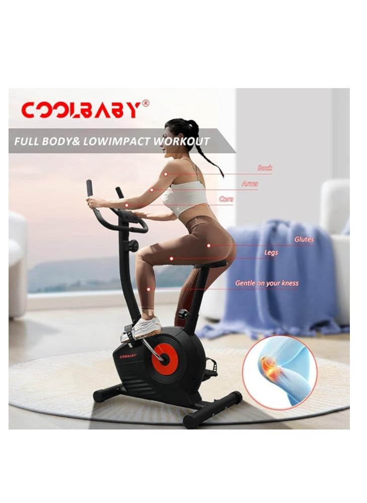 Cool Baby Style Upright exercise bike for home office fitness Exercise bike with 8 levels of adjustable magnetic resistance Adjustable seat LCD display  - Image 3