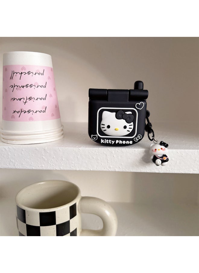 Generic - Cute Cartoon Phone AirPods Pro Protective Shell 1/2 Generation Bluetooth Headset AirPods3-Color:Telephone Kt [single Shell]-Model:Airpods 3 - Image 1