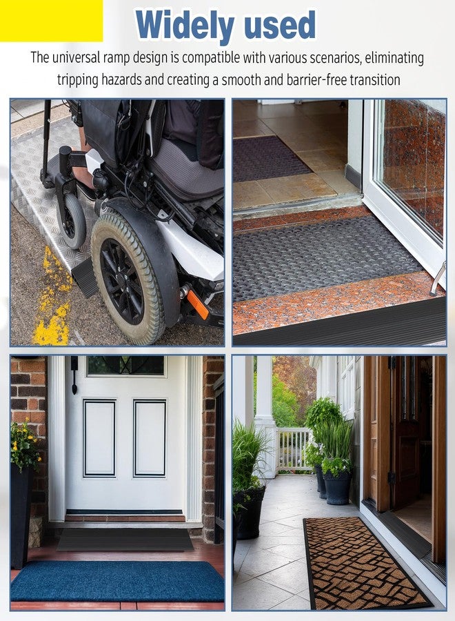 Maasechs 2 Pack 1" Rise Threshold Ramps for Doorways, 40" L Cuttable PVC Wheelchair Ramp, Non-Slip Heavy Duty Door Threshold Reducer for Wheelchairs, Power Scooters, Bathroom & Curb(Black) - Image 5