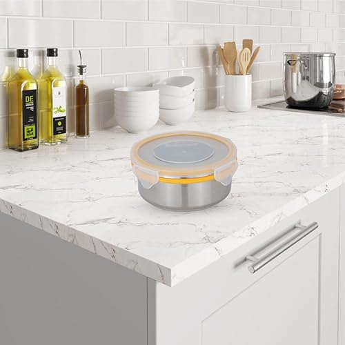 STEELLOCK Stainless Steel Airtight Container| Leak Proof Tiffin Lunch & Storage Boxes | ‎SL-1301-set of 1, 450ml each, Yellow - Image 2