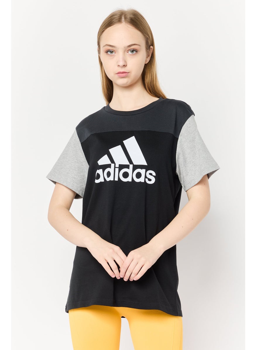 Adidas Women Sportswear Fit Short Sleeve Outdoor Top, Multicolor  - Image 1