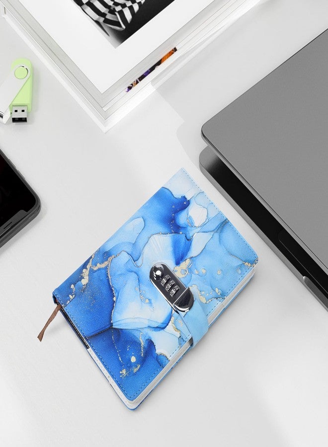 ARRLSDB Lock Diary for Girls, Diary with Lock A5 Lockable Journal 240 Pages 100 GSM Secrets Journals with Combination Passwords (Blue) - Image 2