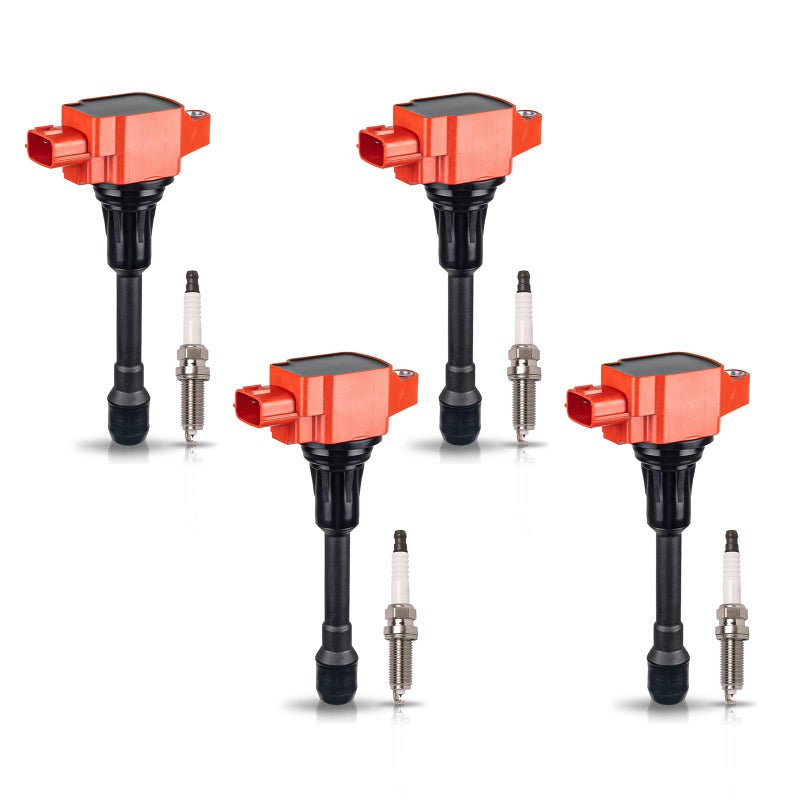 حزمة ملف الإشعال الأحمر ENA 4 وشرارة إيريديوم مزدوجة متوافقة مع نيسان 2007 2008 2009 2010 2011 2012 2013 2014 2015 2016 2017 2018 2019 ألتيما روج سنترا كيوب فيرسا 25L 20L 16L 18L L4