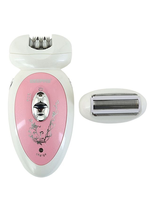 GEEPAS 2-In-1 LED Rechargeable Epilator Set Pink/White - Image 1