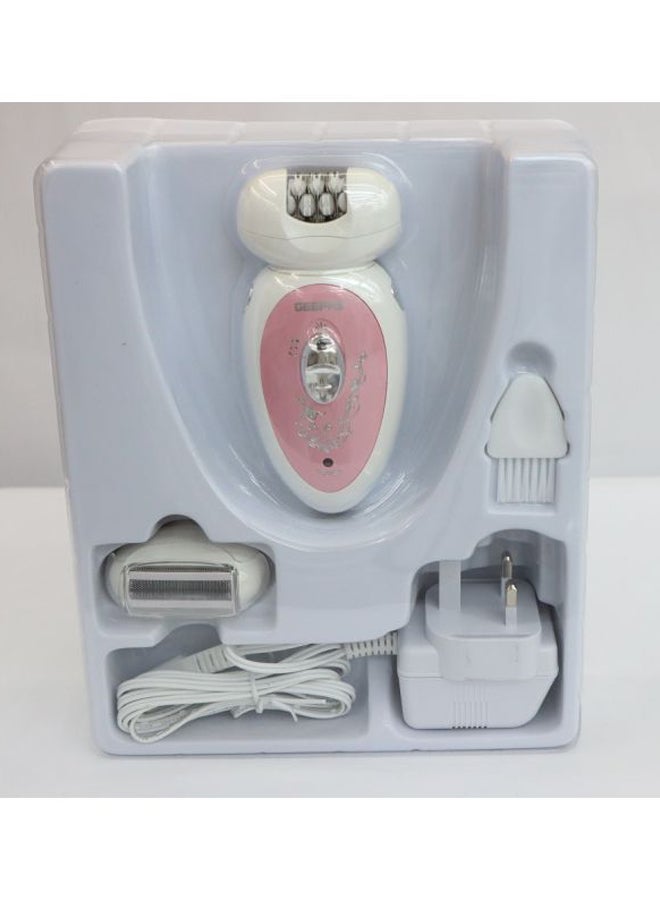 GEEPAS 2-In-1 LED Rechargeable Epilator Set Pink/White - Image 4