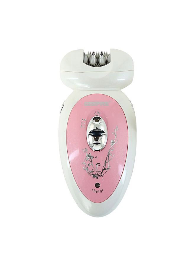 GEEPAS 2-In-1 LED Rechargeable Epilator Set Pink/White - Image 2