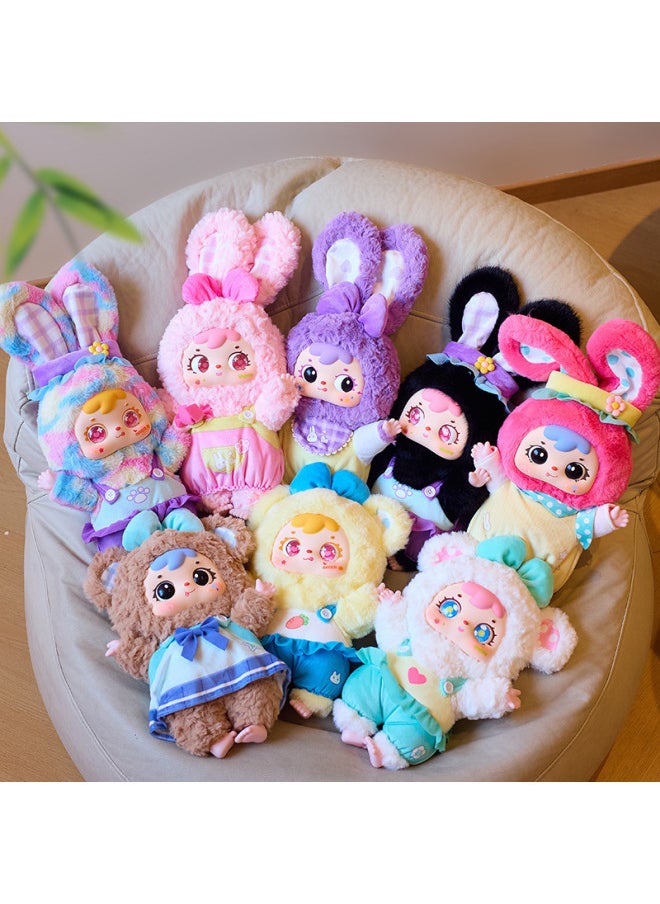 Generic - Three Small Wool 400 Body Second Generation Bear Rabbit Happy Picnic Plush Blind Box Cute Tide Play Plush-Color:Three Xiaoma Cafe Plush (please Take 6 Pieces For The Whole Box) - Image 1