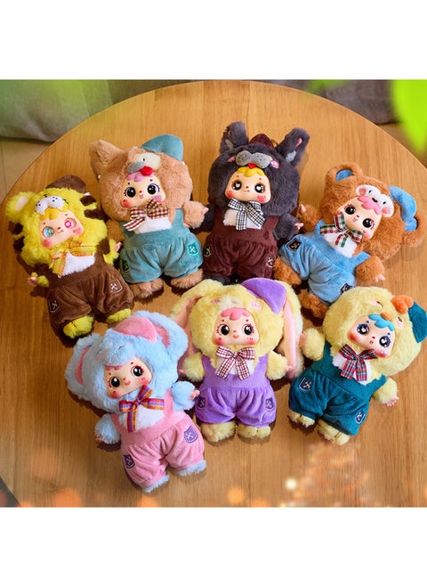 Three Small Wool 400 Body Second Generation Bear Rabbit Happy Picnic Plush Blind Box Cute Tide Play Plush-Color:Three Xiaoma Cafe Plush (please Take 6 Pieces For The Whole Box)