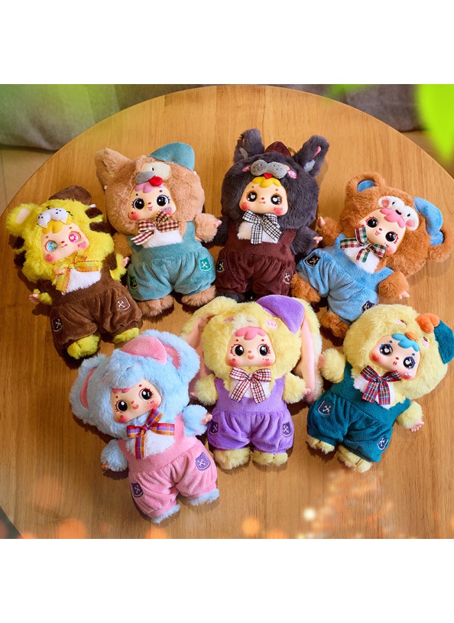 Generic - Three Small Wool 400 Body Second Generation Bear Rabbit Happy Picnic Plush Blind Box Cute Tide Play Plush-Color:Three Xiaoma Cafe Plush (please Take 6 Pieces For The Whole Box) - Image 1