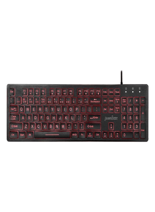 Perixx PERIBOARD-317RGB Wired Backlit USB Keyboard - Big Print Letter with RGB Illuminated LED - US English Layout - Image 1