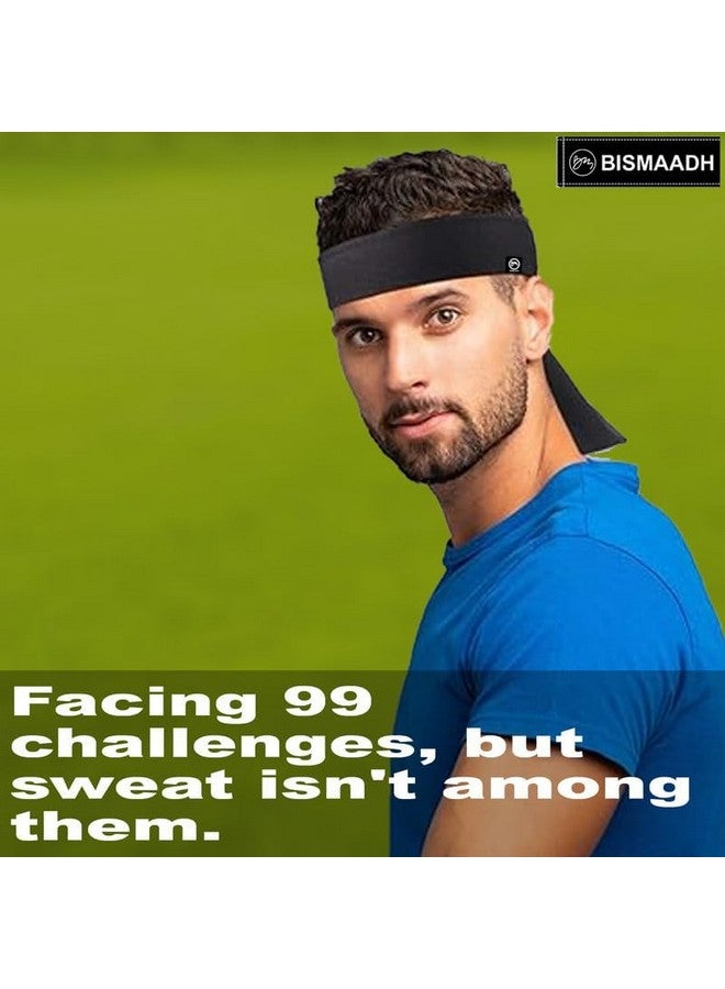 BISMAADH Sweat Wicking Tie Sweatband Headband Men, Ninja Headbands, Sports Head Tie, Mens Headband Long Hair, Athletic Head Band - Image 2
