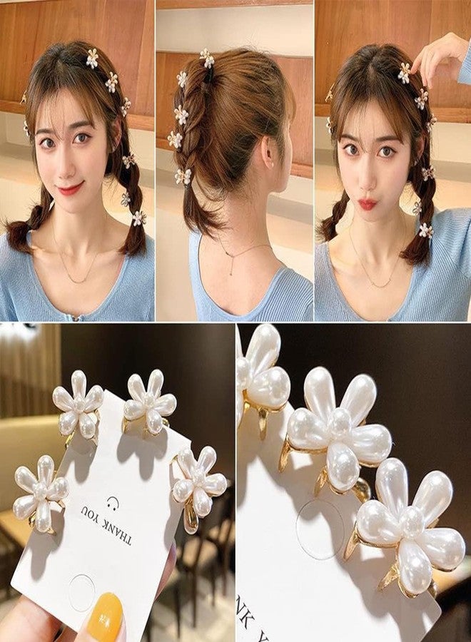 RED-SHYN Hair Clips for Women, MIni Pearl Hair Claw Clip Set Strong Hold No Slip, Hair Accessories Birthday Wedding Valentine's Day Gift for Girl Wife Styling Thick Thin (8) - Image 3