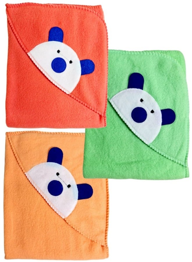 First Kick Baby Blankets Newborn Combo Pack of Rainbow A/C Blanket for Baby Wrapper Durable Polyester for Baby Boys and Baby Girls, Pack of 3 Orange Green Peach - Image 1
