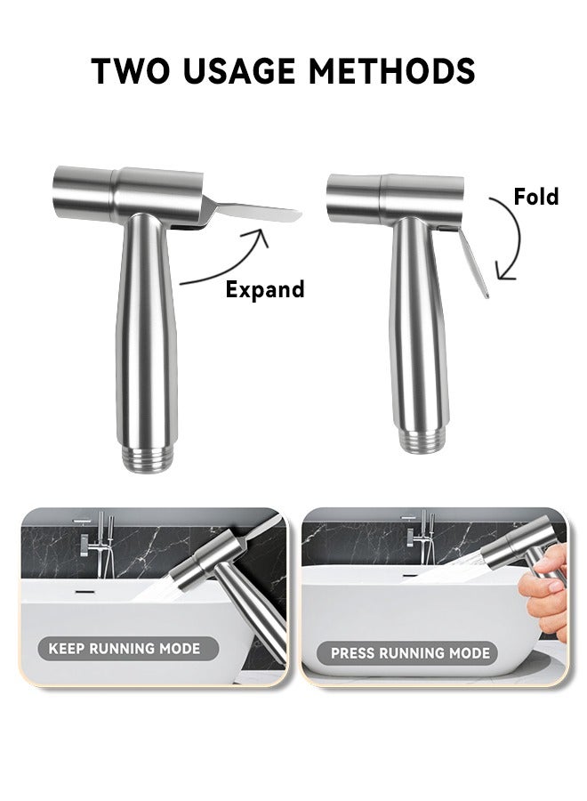 Bidet Sprayer for Toilet, Adjustable Pressure Shattaf with 59Inch Anti-Leaking Stainless Steel Bidet Hose, Muslim Shower Bidet Spray Set with Divider Valve - Image 4