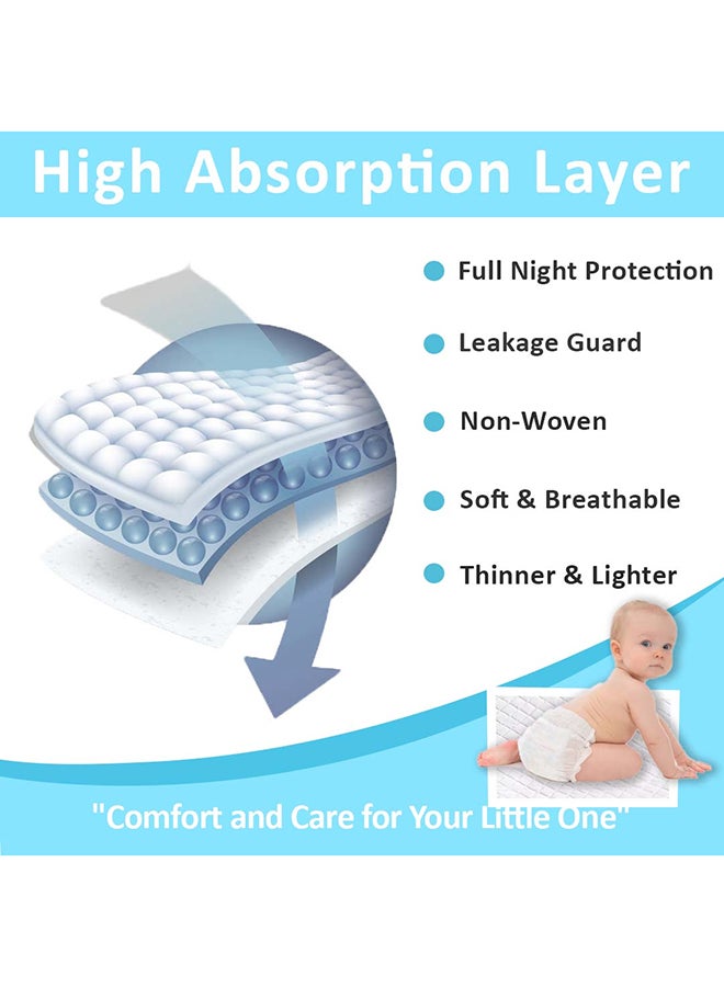Cute 'n' Cuddle Pack Of 150 Disposable Soft Ultra Absorbent Waterproof Diaper Mess-Free Changing Mat Liners Baby Changing Mat Cover Bed Pads, White, 60 CM X 90 CM - Image 3