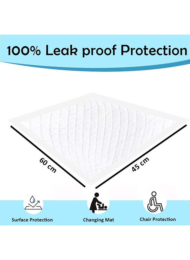Cute 'n' Cuddle Pack Of 150 Disposable Soft Ultra Absorbent Waterproof Diaper Mess-Free Changing Mat Liners Baby Changing Mat Cover Bed Pads, White, 60 CM X 90 CM - Image 2