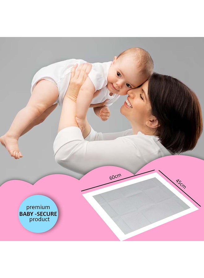 Cute 'n' Cuddle Pack Of 150 Disposable Soft Ultra Absorbent Waterproof Diaper Mess-Free Changing Mat Liners Baby Changing Mat Cover Bed Pads, White, 60 CM X 90 CM - Image 4
