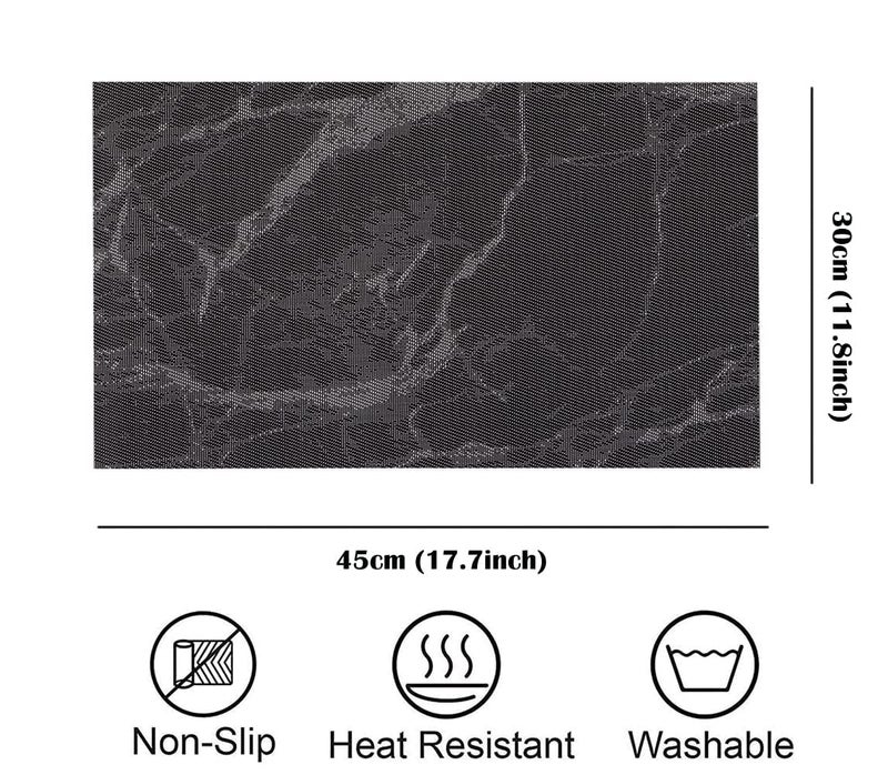 ZIVIK PVC Placemats for Dining Table Set of 12 45 X 30 cm NonSlip HeatResistant Washable Place Mats Durable Stain Resistant Woven Vinyl Kitchen Table Mats 12 - Image 2