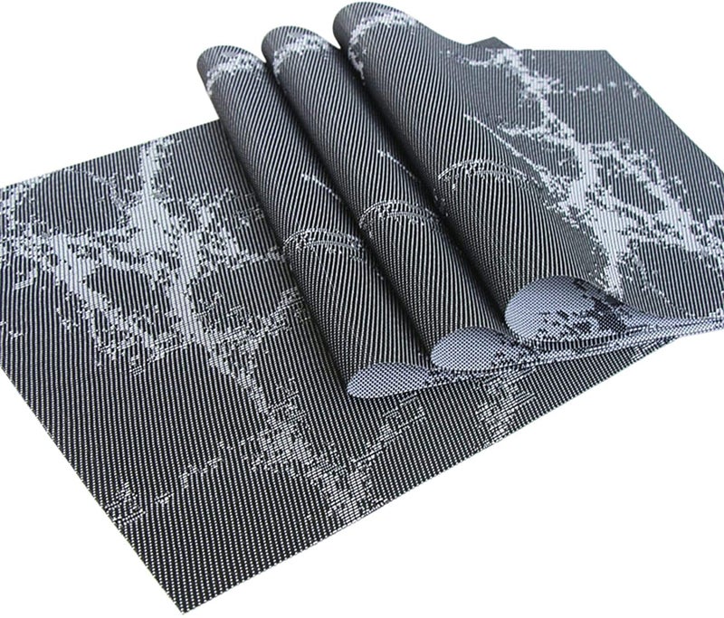 ZIVIK PVC Placemats for Dining Table Set of 12 45 X 30 cm NonSlip HeatResistant Washable Place Mats Durable Stain Resistant Woven Vinyl Kitchen Table Mats 12 - Image 1