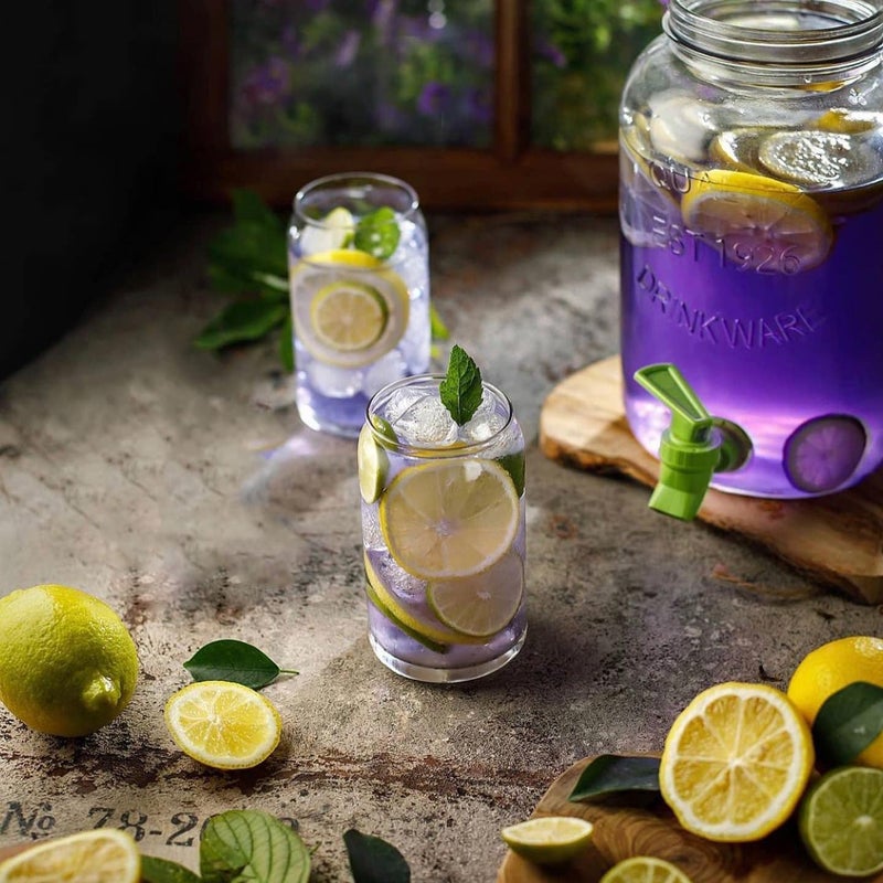 KELVEE Beer Glasses Can Shaped Glass Tumbler Drinking Glasses with Glass Straw for JuiceIced Coffee Smoothies Soda Any Cold Beverages and Any Party Set of 4 400ml - Image 5