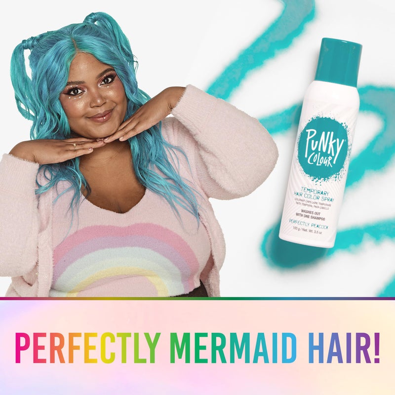 Punky Pastel Temporary Hair Color Spray, Perfectly Peacock, Spray-On Hair Color, Fast-Drying, Non-Sticky, Travel Size Hair Dye for Instant Vivid Hair Color, 3.5 oz, 1-Pack - Image 3