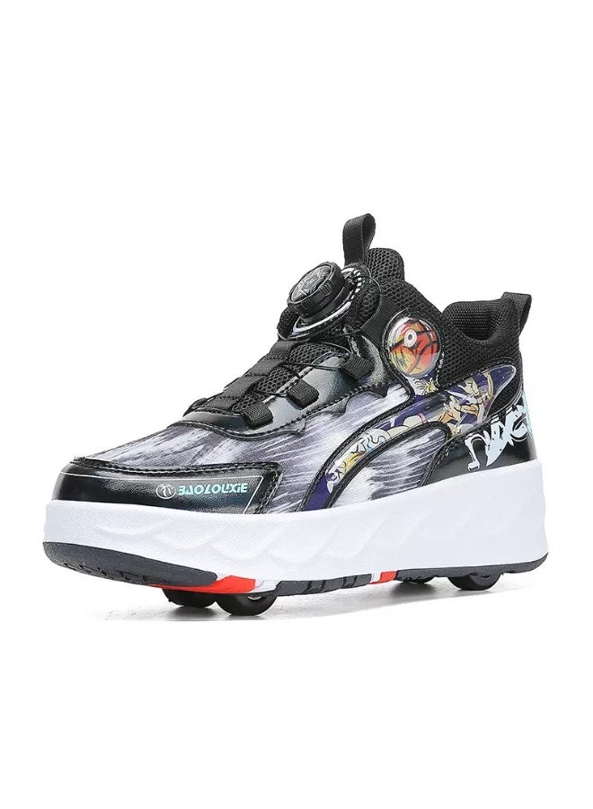 سكاي فيو أحذية دوارة للجنسين، أحذية أطفال بعجلات لامعة، أحذية تزلج دوارة مضيئة للبنات، أحذية رياضية للأولاد، أحذية رياضية وامضة قابلة لإعادة الشحن كهدية، مقاسات من 32 إلى 40 - Image 4