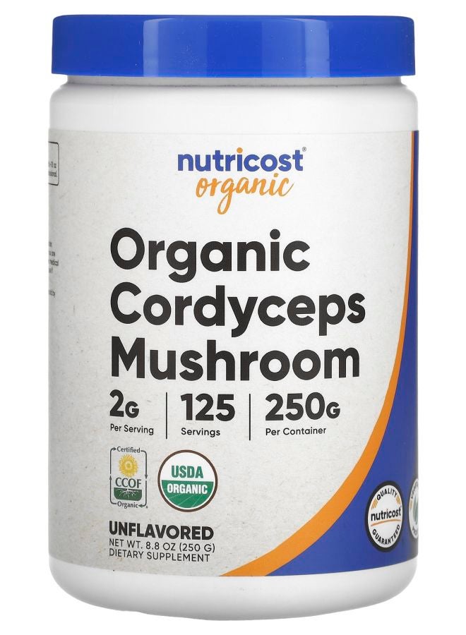 Nutricost Organic Cordyceps Mushroom Unflavored 8.8 oz (250 g)