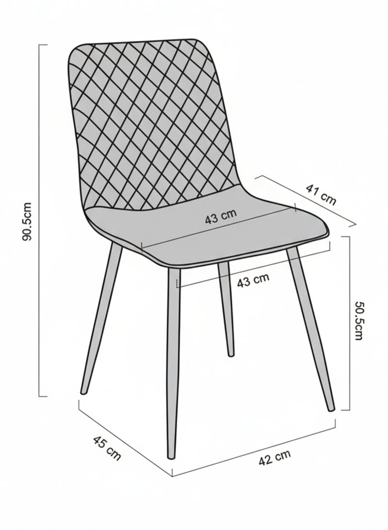 ترف كوم طقم كرسي طاولة طعام 4 حبات - Image 3