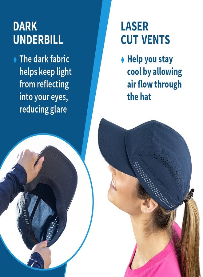 TrailHeads Womens Running Hat - Recycled Cap for Women - Athletic Ladies Baseball Caps for Sports, Golf, Tennis, Workout Navy - Image 4