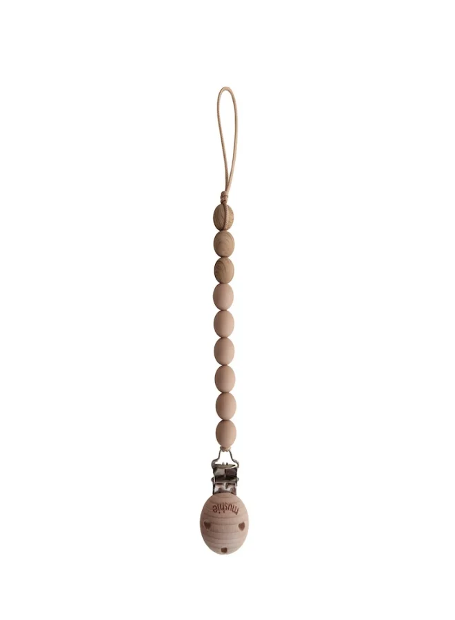mushie Pacifier Clips Eva Pale Taupe