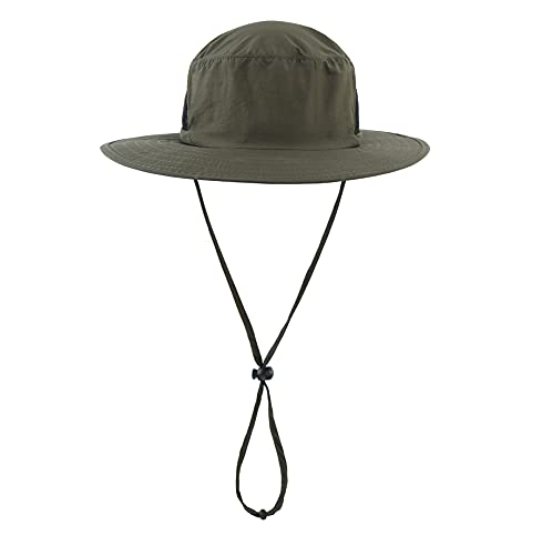 LLmoway Kids Outdoor Sun Hat Boys Wide Brim Breathable Bucket Hat Summer Quick Dry Hat Army Green - Image 2