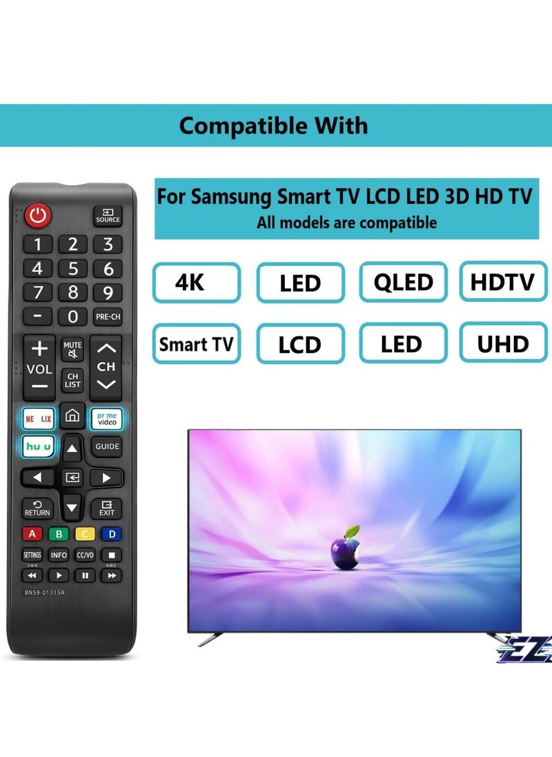 SmartGrist N59-01315A Replacement Remote Control for Samsung Smart TV All Samsung LED QLED LCD 6/7/8/9 Series 4K UHD HDTV HDR Smart Curved Flat TV with Netflix Prime Video Button with battery - Image 2
