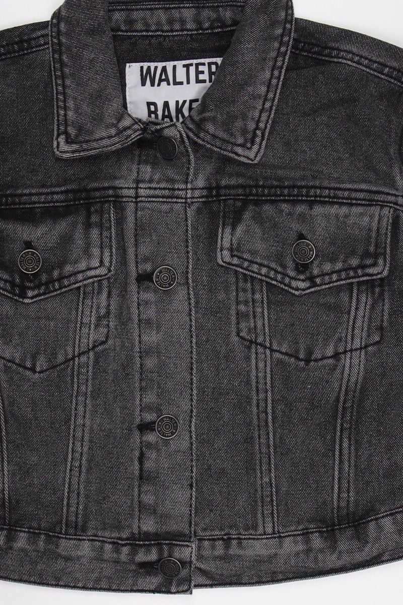 Walter Baker Women Washed Denim Jacket, Grey - Image 5