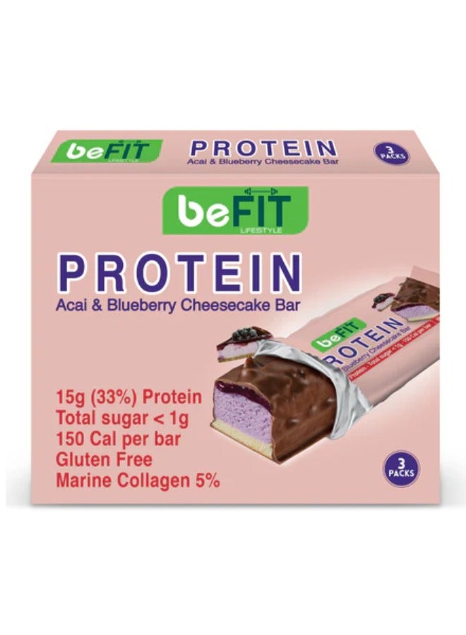 beFIT Lifestyle beFIT Protein Cake Bar Acai & Blueberry Cheesecake  Protein  Box 