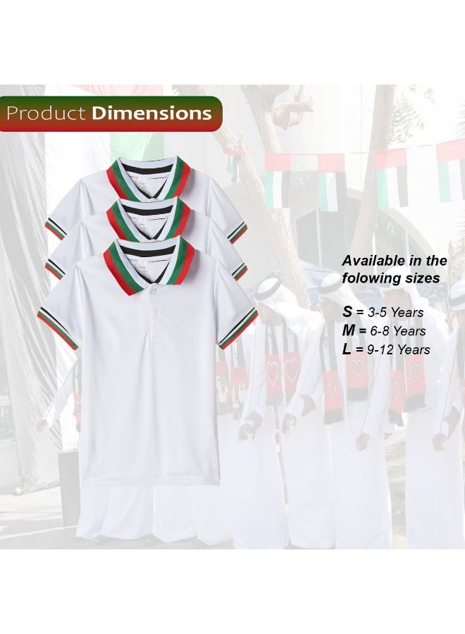 Home Smart National Day Flag Pattern White Tshirt with Cap for Kids Celebrate UAE National Day in Style UAE National Dress for National Festive Events - Image 2
