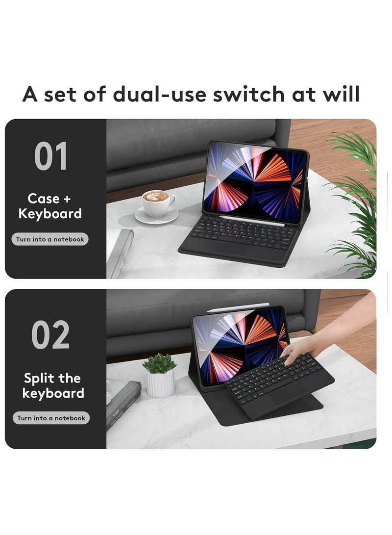 Arabic and English Keyboard Case for IPad Air 11 Inch 2024 (Model:A2899;A2900),With Mouse Pen Slot,Detachable - Image 3